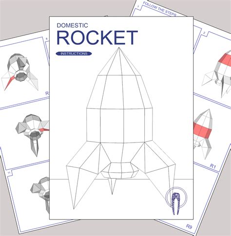Rocket Papercraft 3d Paper Craft Rocket Rocket Ship Low Etsy
