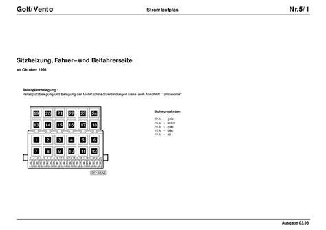 Kabelsatz sitzheizung sitzverstellung memory audi a3 8l vw golf4 bora passat 3bg 3b. Datei:Schaltplan G1C Sitzheizung 91.pdf - Golf 1 und Golf ...