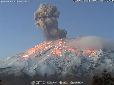 Reporte Del Monitoreo De Cenapred Al Volcán Popocatépetl Hoy 11 De Mayo