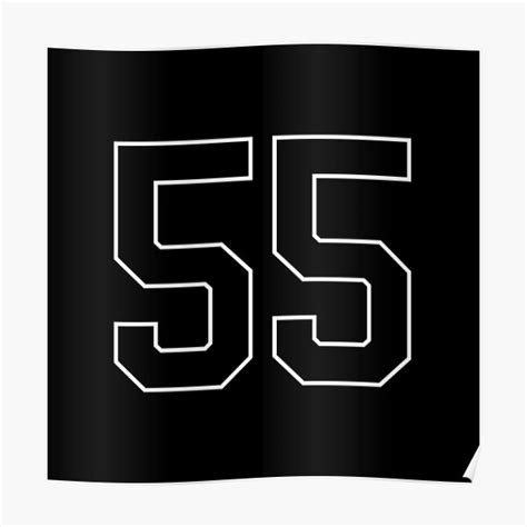 Black Number 55 Lucky Sports Jersey Fifty Five Poster For Sale By