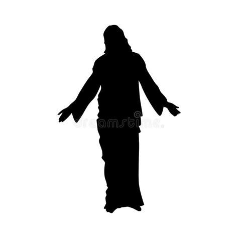 Silhouette Of Jesus Christ Raising His Hand Stock Vector Illustration