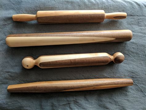 Wood Rolling Pins Hand Turned Laminated Walnut Maple And