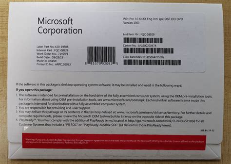 Profesyonel Windows 10 Ürün Anahtarı Etiketi Coa Oem Anahtar Etiketi