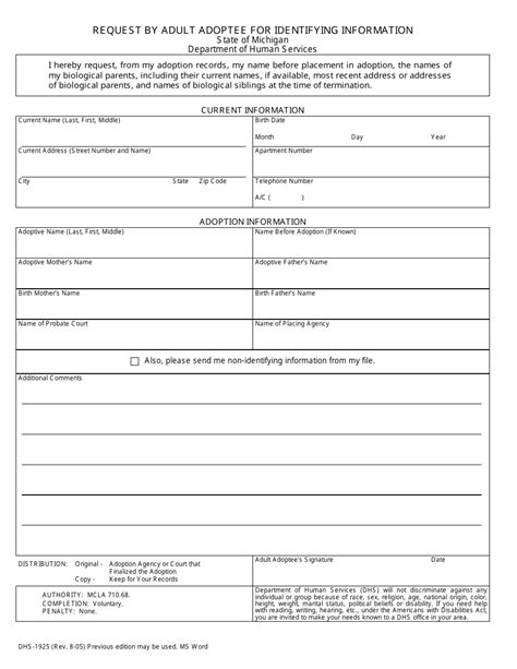 Michigan Dhs Change Form Printable Printable Forms Free Online