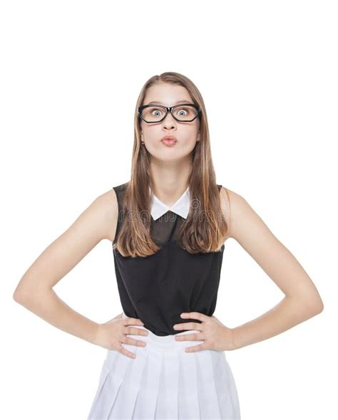 Young Beautiful Teenager Girl In Glasses Stock Photo Image Of Model
