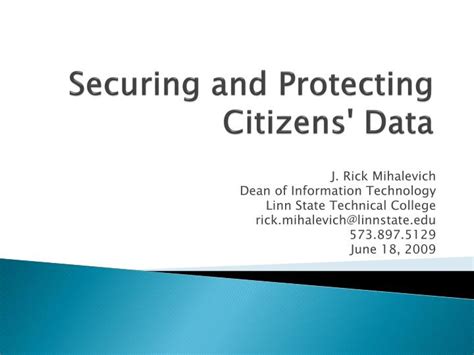 Ppt Securing And Protecting Citizens Data Powerpoint Presentation