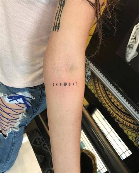 Moon Phases Tattoo On The Left Inner Forearm Tatuajes Minimalistas
