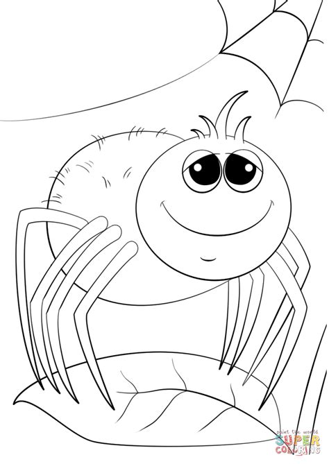 Cute Cartoon Spider coloring page | Free Printable Coloring Pages