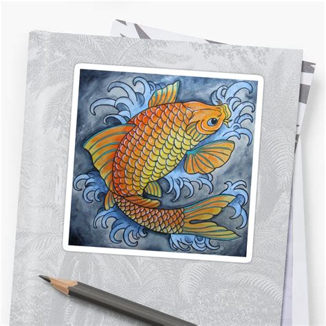 Koi Fish Sticker By Vinpez Redbubble