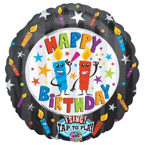 Loonballoon Singing Balloons 28″ Happy Birthday Candles Sing A Tune