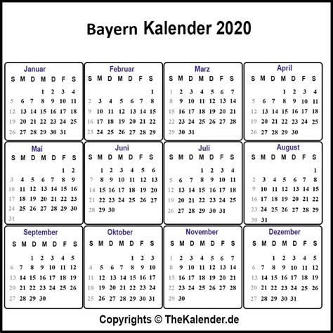 Kalender ini mulai banyak dicari pada penghujung tahun, biasanya digunakan. Ferien und Feiertage in Bayern 2020 FerienKalender