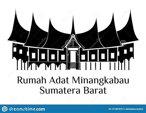 Rumah Adat Minangkabau Sumatra Barat Stock Illustration Illustration