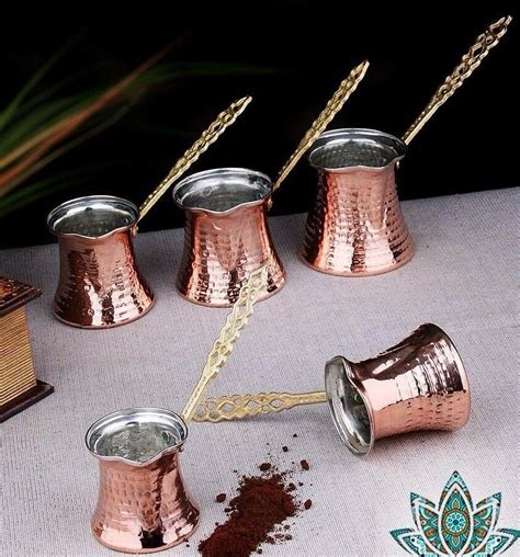 Hand Hammered Copper Turkish Coffee Pot Ibrik Vintage Jazzva Briki