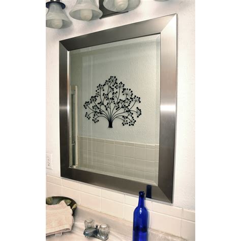 To hang a full length mirror with command strips. Contemporary Hanging Mirror - Thick Silver Frame, Beveled ...
