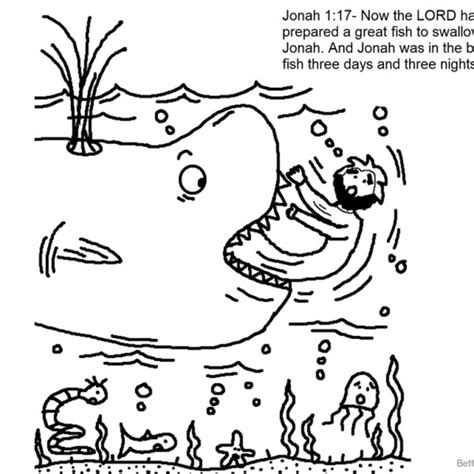 Jonah And The Whale Coloring Pages Jonah In Whales Mouth Free