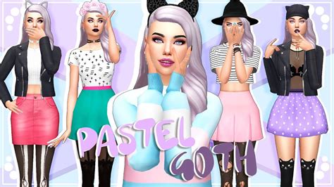 Pastel Goth Lookbook Cc List The Sims 4 Create A Sim Youtube