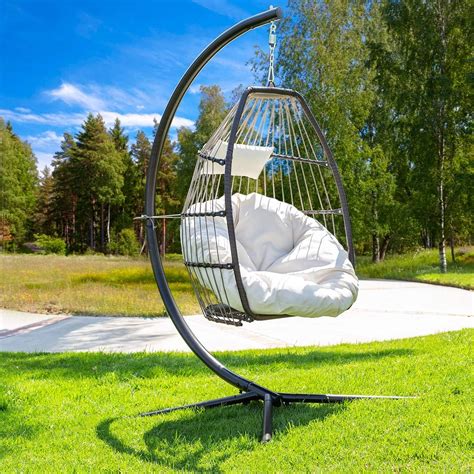 Barton Premium Large Hanging Egg Chair Swing Chair Patio Wicker Uv