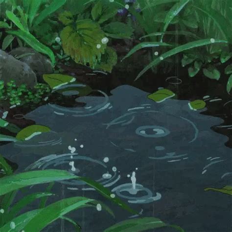 Pond Drops Aesthetic  Green Aesthetic Aesthetic Wallpapers Anime