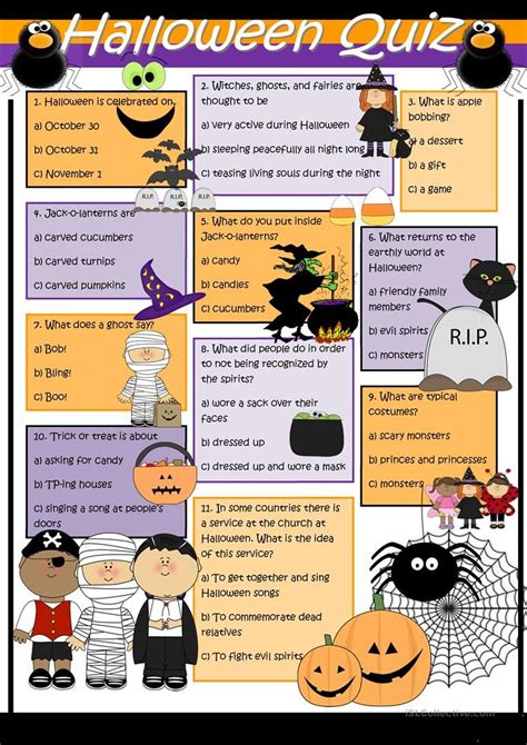 Halloween Quiz Worksheet Free Esl Printable Worksheets Made By