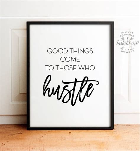 Hustle Sign Hustle Poster Printable Art Hustle Print Etsy Office