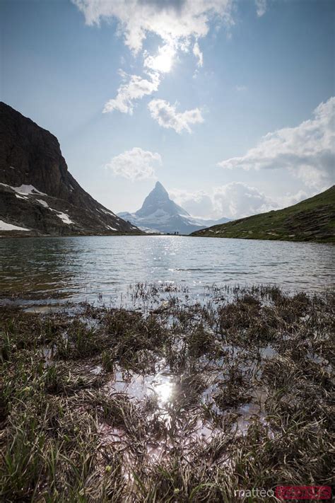 Riffelsee Lake And Matterhorn In Summer Royalty Free Image