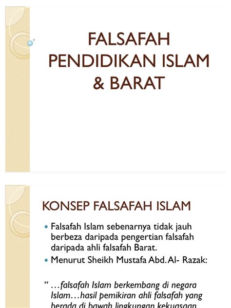 FALSAFAH PENDIDIKAN ISLAM&BARAT