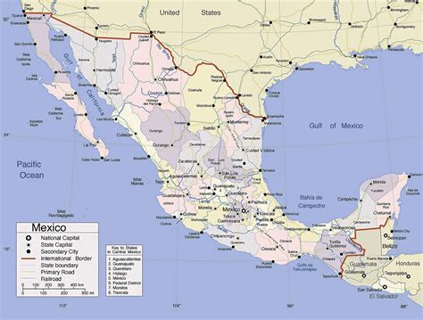 Mexico, officially the united mexican states, is a country in the southern portion of north america. Detailed political and administrative map of Mexico with ...