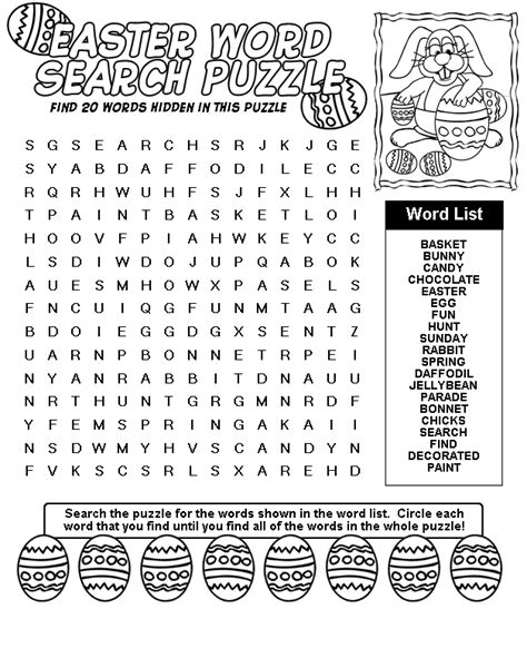 easter word search puzzles  coloring pages  kids