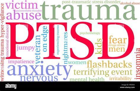 Ptsd Word Cloud On A White Background Stock Vector Image And Art Alamy