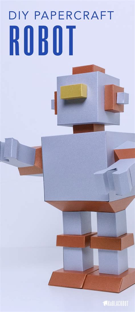 A Robot Made Out Of Paper With The Words Diy Papercraft Robot On It