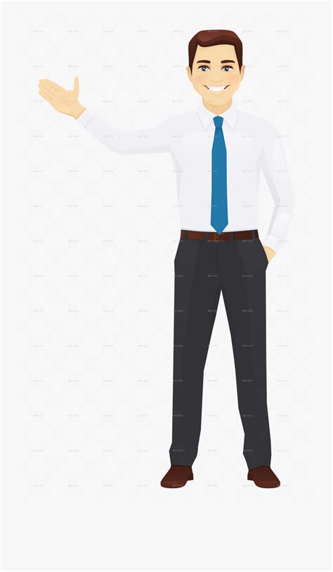 Vector Offices Man Standing Businessman Cartoon Character Png