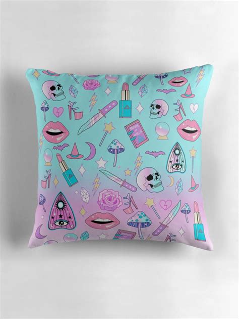 See more ideas about kawaii, kawaii bedroom, gamer room decor. 'Girly Pastel Witch Goth Pattern' Throw Pillow by ...
