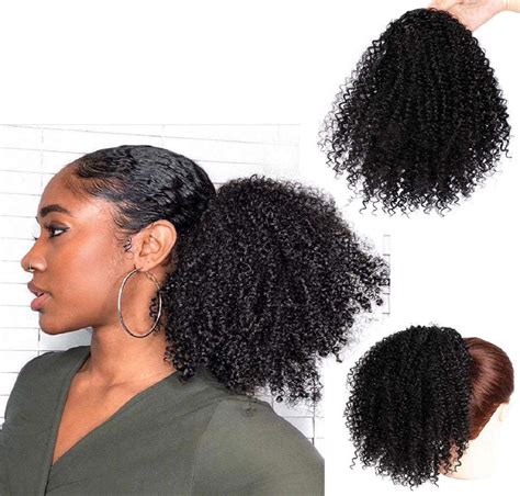 Boddenly Afro Kinky Curly Human Hair Ponytail Hair Extensions Coily