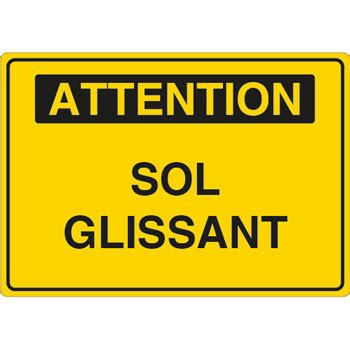 Panneau attention sol glissant - Virages
