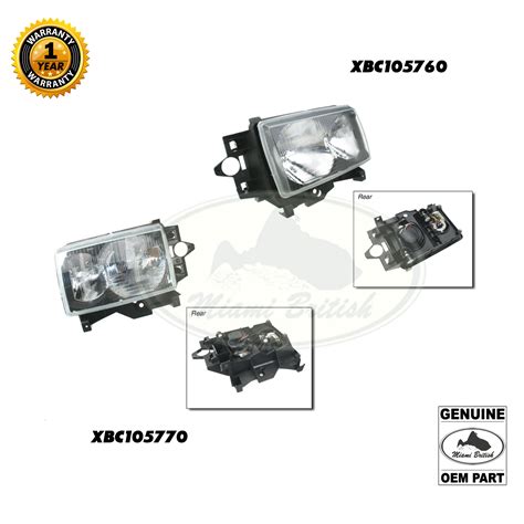 Land Rover Headlight Headlamp Lh Rh Range Xbc Xbc Genuine Miami British Corp