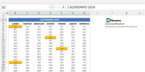 Scarica Il Calendario Excel 2024 Excel Per Professionisti