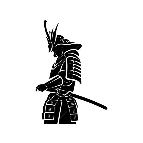 Guerrier Samouraï Logo Design Silhouette Vectorielle De Lillustration