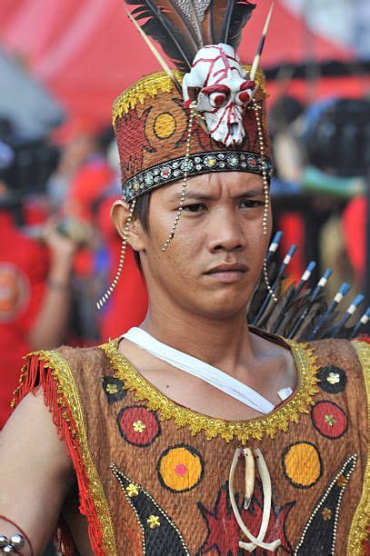 Dayak Tribe Festival In West Borneo Kalimantan Borneo Portret Festival
