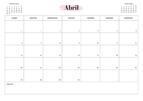 10 Best Calendario Abril 2020 Ideas Calendar Printabl