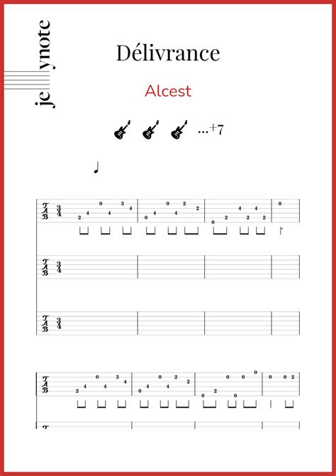 alcest délivrance guitar mandolin and bass sheet music jellynote