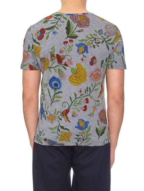 Let your top do the talking with an array of witty expressions, and. Gucci Floral-print Cotton T-shirt for Men - Lyst