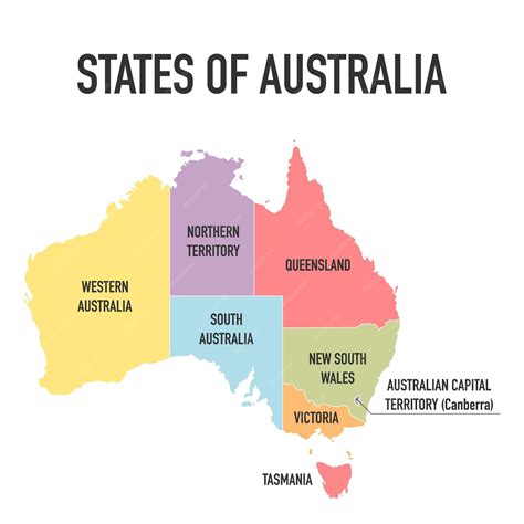 Premium Vector Australia Map New Political Detailed Map Separate