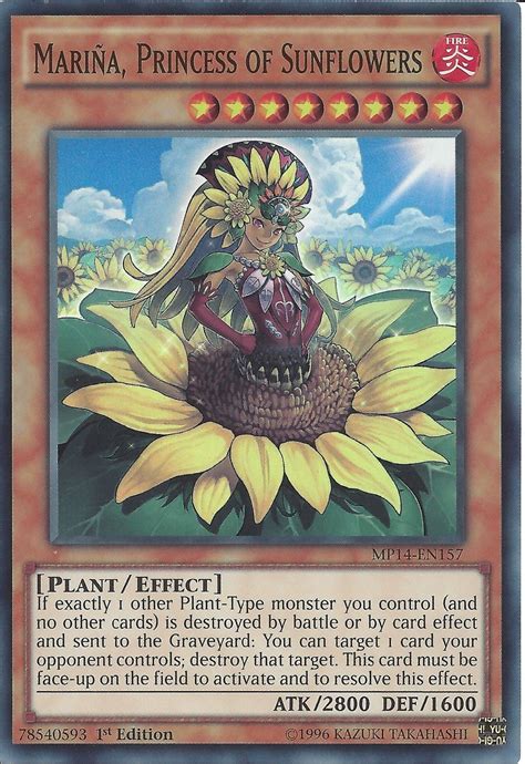 Yu Gi Oh Marina Princess Of Sunflowers Super Rare Mp14 En157 1st Edition Ebay Yugioh