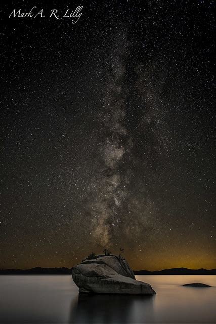 The Milky Way Over Bonsei Rock Lake Tahoe Milky Way Tahoe Milky