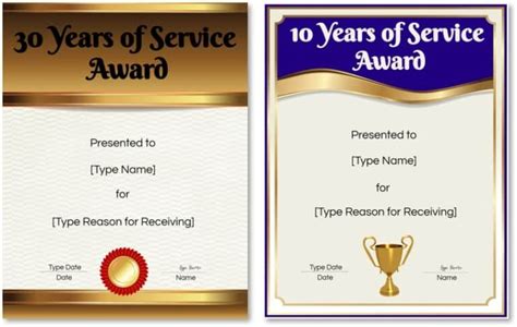 Free Printable And Editable Years Of Service Award