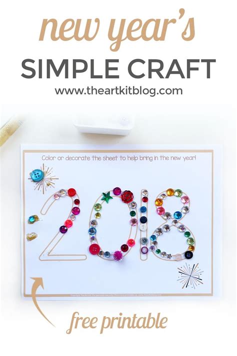 Simple New Year's Craft for Kids Free Printable | New year's eve