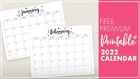 Cute Monthly Calendar 2022 Template