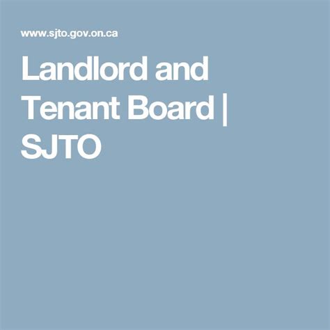 Landlord And Tenant Board Sjto Being A Landlord Tenants Ontario