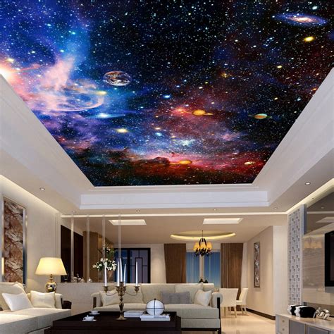 Custom Wallpaper Universe Star Ceiling Mural Wallcovering Bvm Home