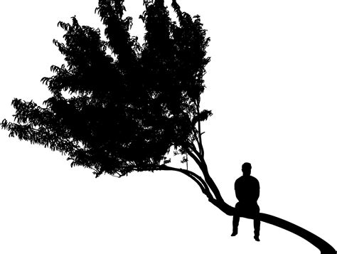 Man Sitting On Tree Silhouette Icons Png Free Png And Icons Downloads